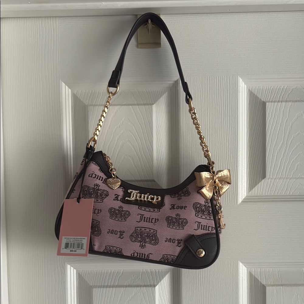 Juicy Couture Pink Shoulder Bag with Gold Accents